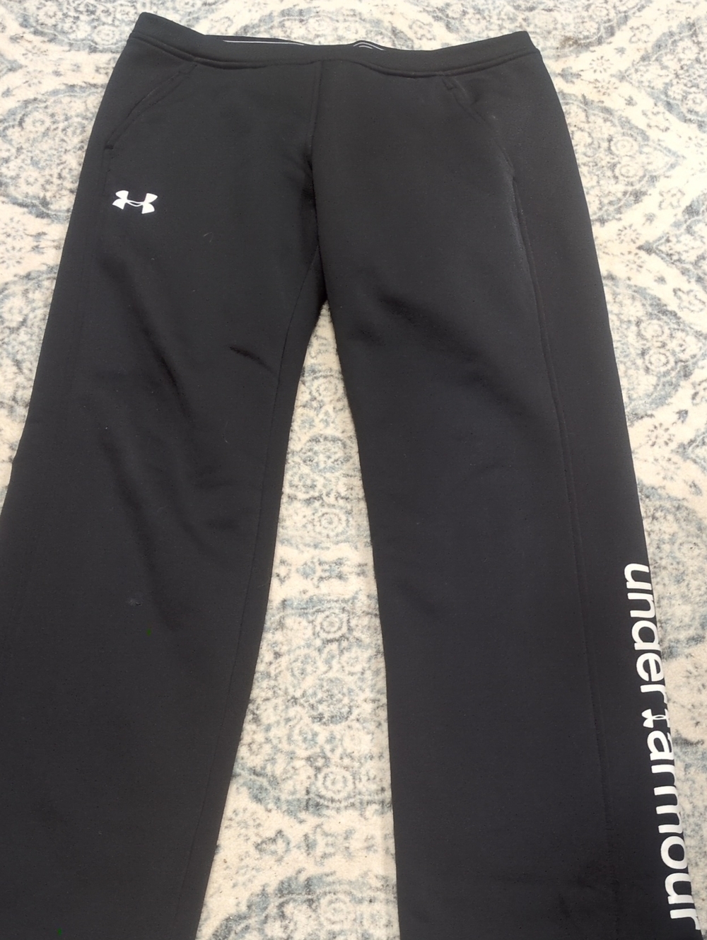 Under Armour Black Girls' Joggers with White Logos